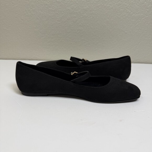 H&M Women's Black Mary Jane Square Toe Ballet Flats With Straps Size 8 - Picture 8 of 10